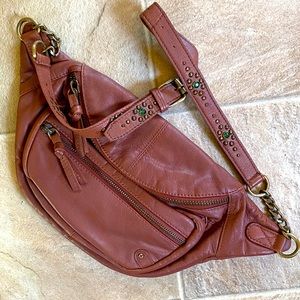 Free People Studded Archer Sling Bag- Cognac